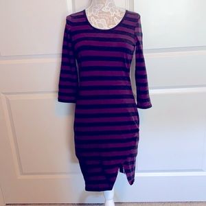 Purple and black striped dress